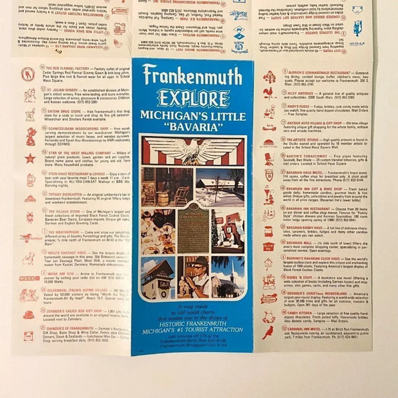 Vintage Frankenmuth Explore Michigans  Little Bavaria Map Brochure Pamphlet - Picture 11 of 14